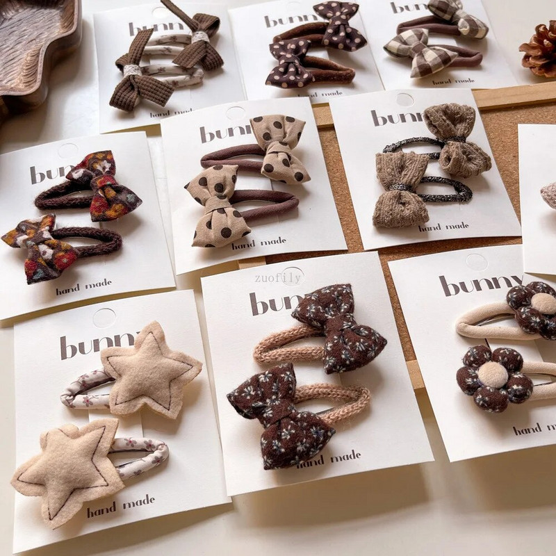 2GAB korejiešu mazuļu punktveida matu sprādzes Cute plīša BB matu sprādzes bantes meitenēm.