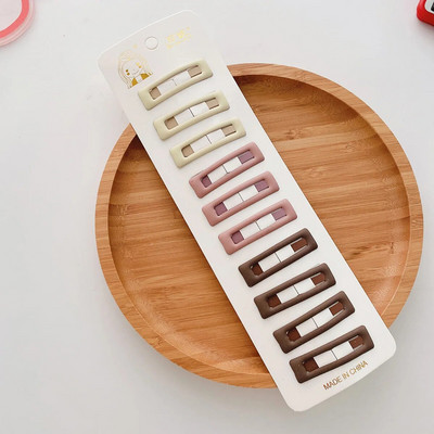 10 gab burvīgas kafijas krāsas meiteņu matu sprādzes bērniem, mini matu sprādzes, zvaigžņotās, nolaižamās matu sprādzes Click Clack, mazuļu, mazuļu matu aksesuāri