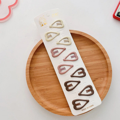 10 gab burvīgas kafijas krāsas meiteņu matu sprādzes bērniem, mini matu sprādzes, zvaigžņotās, nolaižamās matu sprādzes Click Clack, mazuļu, mazuļu matu aksesuāri