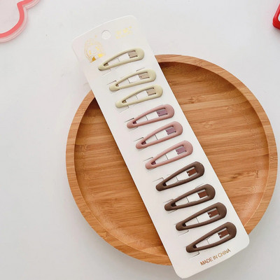 10 gab burvīgas kafijas krāsas meiteņu matu sprādzes bērniem, mini matu sprādzes, zvaigžņotās, nolaižamās matu sprādzes Click Clack, mazuļu, mazuļu matu aksesuāri