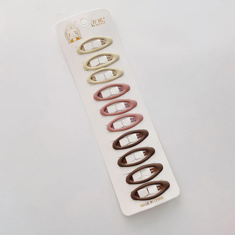 10 gab burvīgas kafijas krāsas meiteņu matu sprādzes bērniem, mini matu sprādzes, zvaigžņotās, nolaižamās matu sprādzes Click Clack, mazuļu, mazuļu matu aksesuāri