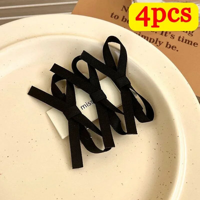 2/6 bucăți agrafe de păr cu fundă dulce pentru fete, alb, negru, agrafe minunate, fundă de panglică, accesorii pentru cap, dulci, drăguț, agrafe de prindere