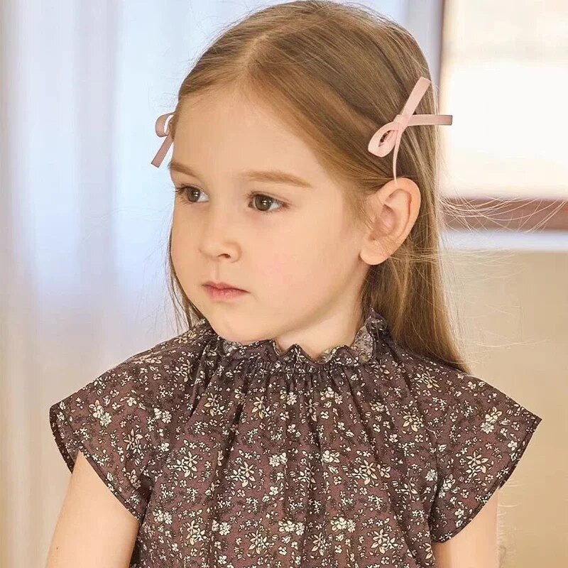 2/6gab Meiteņu Sweet Bowknot Matu Sprādzes Bērnu Balta Melna Jauki matadatas Lentes Bow Galvassegas Sweet Cute Grab Spraudes Barrettes