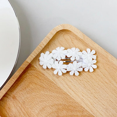 Ins Daisy Flower Juukseklambrid Beebitüdrukute Juuksenõelad Lastele Pitsid Valged Baretid Printsess Konksud Väikelaste Kevad Aksessuaarid Korea