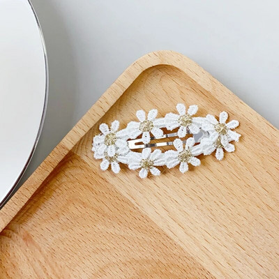 Ins Daisy Flower Juukseklambrid Beebitüdrukute Juuksenõelad Lastele Pitsid Valged Baretid Printsess Konksud Väikelaste Kevad Aksessuaarid Korea