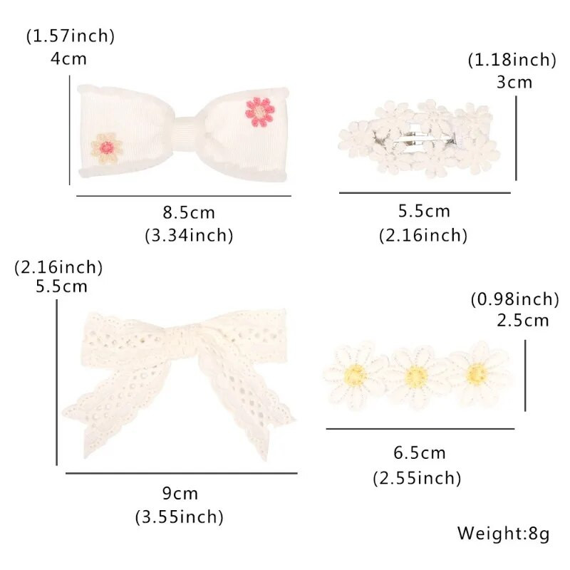 Ins Daisy Flower Juukseklambrid Beebitüdrukute Juuksenõelad Lastele Pitsid Valged Baretid Printsess Konksud Väikelaste Kevad Aksessuaarid Korea