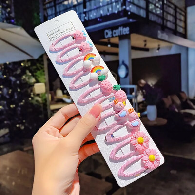 10 tk/komplekt Tüdrukutele Armsad Multifilmid Ükssarvik Vikerkaar Lilled Juukseklambrid Lastele Armsad Juuksed Kaunistus Tuuk Juuksenõel Tangid Juukseaksessuaarid