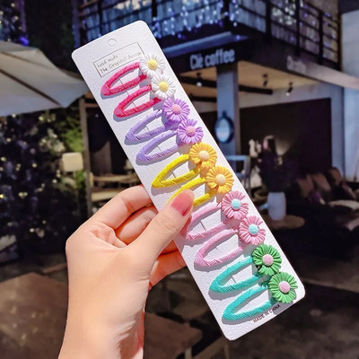 10 tk/komplekt Tüdrukutele Armsad Multifilmid Ükssarvik Vikerkaar Lilled Juukseklambrid Lastele Armsad Juuksed Kaunistus Tuuk Juuksenõel Tangid Juukseaksessuaarid