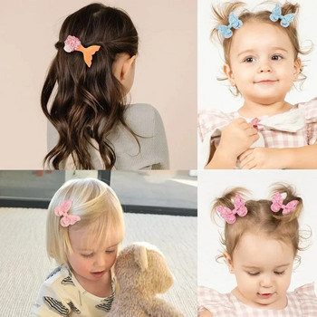 Детски комплект свежи щипки за коса Flower Printe Sweet Butterfly щипки за коса Детски BB щипки за коса с бретон Шноли Аксесоари за момиче Шапки
