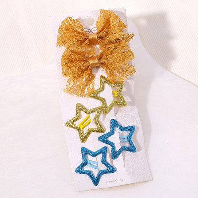 Bērnu svaigu matu sprādzes komplekts Flower Printe Sweet Butterfly matu sprādzes Bērnu BB matu sprādzieni Sprādzes Barrettes Meiteņu aksesuāri Galvassegas