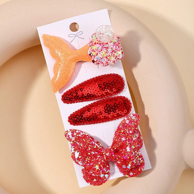 Bērnu svaigu matu sprādzes komplekts Flower Printe Sweet Butterfly matu sprādzes Bērnu BB matu sprādzieni Sprādzes Barrettes Meiteņu aksesuāri Galvassegas