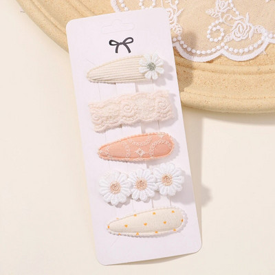 Bērnu svaigu matu sprādzes komplekts Flower Printe Sweet Butterfly matu sprādzes Bērnu BB matu sprādzieni Sprādzes Barrettes Meiteņu aksesuāri Galvassegas