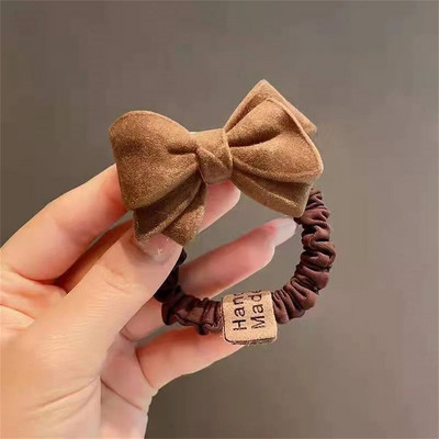 Cafea culoare inimă suspendată frânghie de păr fetiță drăguță bowknot chingi de păr elastice din cauciuc accesorii de păr pentru femei