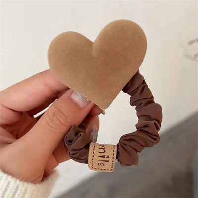 Cafea culoare inimă suspendată frânghie de păr fetiță drăguță bowknot chingi de păr elastice din cauciuc accesorii de păr pentru femei