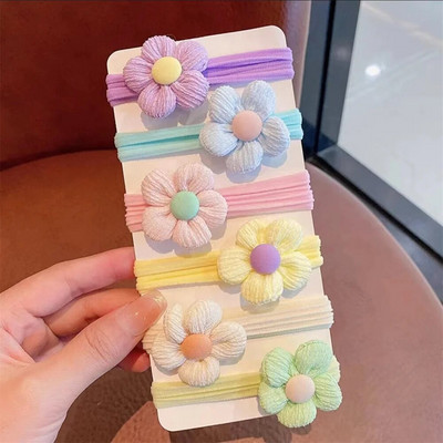 [Σετ 6 τεμαχίων] Παιδικό λαστιχάκι γυναικείο ελαστικό κοριτσάκι Μωρό φιόγκο λουλούδι κεφαλή σχοινί αξεσουάρ δαχτυλιδιών μαλλιών Χονδρική