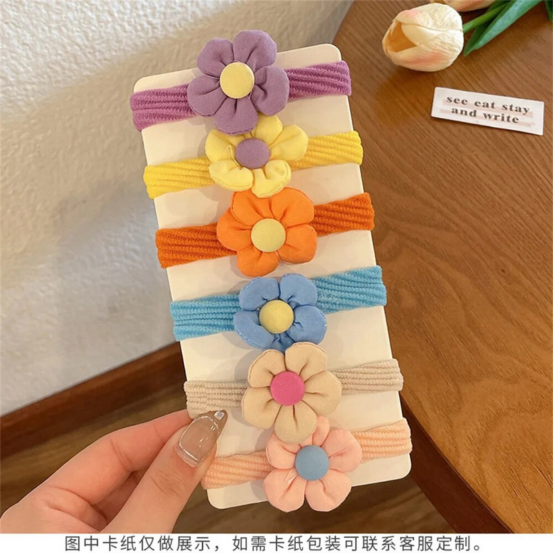 [Σετ 6 τεμαχίων] Παιδικό λαστιχάκι γυναικείο ελαστικό κοριτσάκι Μωρό φιόγκο λουλούδι κεφαλή σχοινί αξεσουάρ δαχτυλιδιών μαλλιών Χονδρική