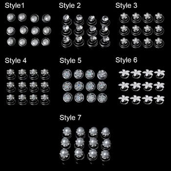 12 бр. Булчински кристални перлени цветя Спираловидни усукващи се фиби за коса Щипки Сватбени бижута Булчинска шапка Дамски аксесоари за оформяне на косата