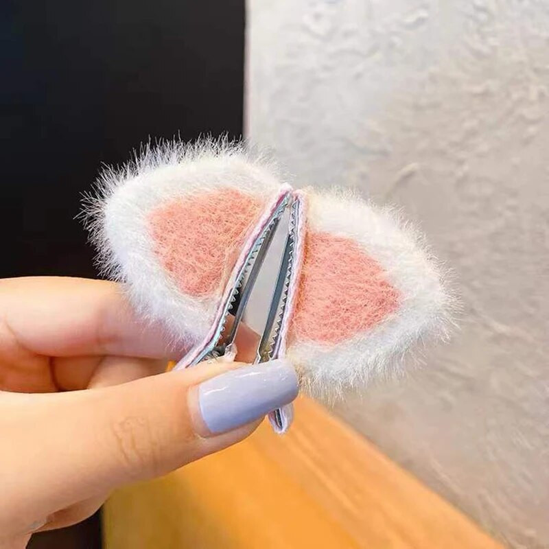 Jaunas plīša kaķu ausis matu sprādzes meitenes jaukas matu sprādzes matu aksesuāri sievietēm, saldas skapītes bērniem modes rotājumi dāvana