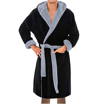 Ανδρικό χειμωνιάτικο μακρύ βελούδινο σάλι μπουρνούζι για το σπίτι Ρούχα μακρυμάνικη ρόμπα ρόμπα μπάνιου Peignoir Homme Flannel Robe 2022