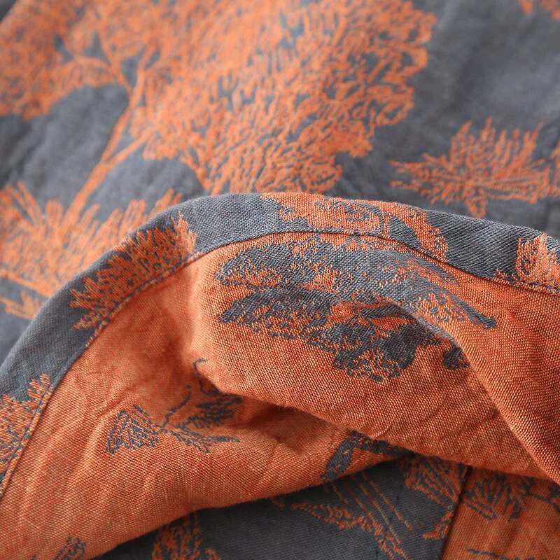 Mėlynos žalios spalvos margintas chalatas vyrams Medvilninis kimono vyriškas chalatas pavasariui ir vasarai rudeninis medvilninis ilgas stilius vyriškas kimono chalatas