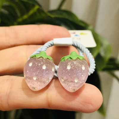 2tk Säravad maasikad Juukseaksessuaarid Lastele Kummipaelad Scrunchid Elastsed Juuksepaelad Tüdrukutele Peapael Kaunistused Lipsud Kumm