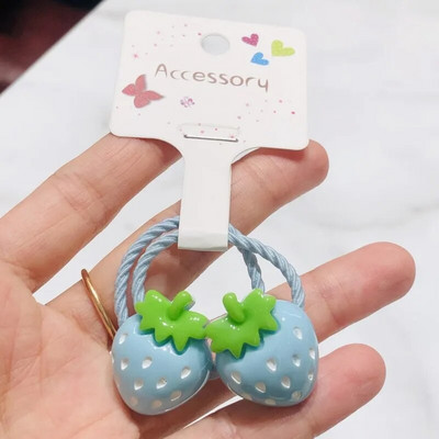 2tk Säravad maasikad Juukseaksessuaarid Lastele Kummipaelad Scrunchid Elastsed Juuksepaelad Tüdrukutele Peapael Kaunistused Lipsud Kumm