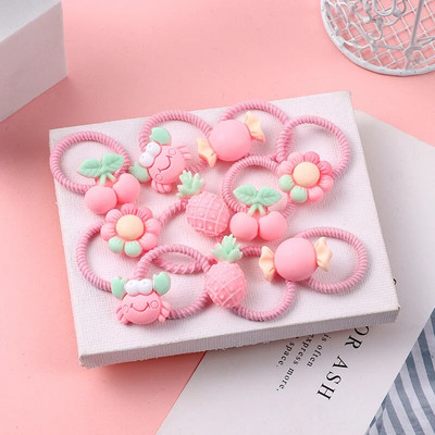 10 bucăți/set fete benzi drăguțe pentru păr, banda elastică de cauciuc, accesorii pentru păr pentru copii, animale din desene animate, bentiță, ornamente, cadou