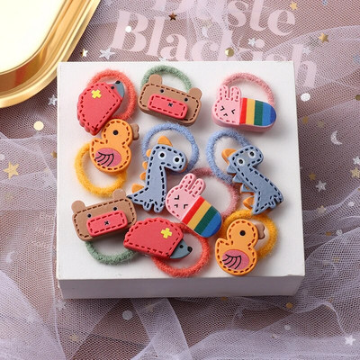 10 bucăți/set fete benzi drăguțe pentru păr, banda elastică de cauciuc, accesorii pentru păr pentru copii, animale din desene animate, bentiță, ornamente, cadou