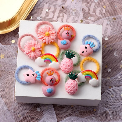 10 bucăți/set fete benzi drăguțe pentru păr, banda elastică de cauciuc, accesorii pentru păr pentru copii, animale din desene animate, bentiță, ornamente, cadou