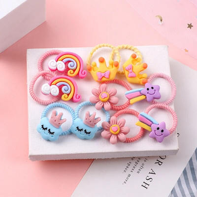 10 bucăți/set fete benzi drăguțe pentru păr, banda elastică de cauciuc, accesorii pentru păr pentru copii, animale din desene animate, bentiță, ornamente, cadou