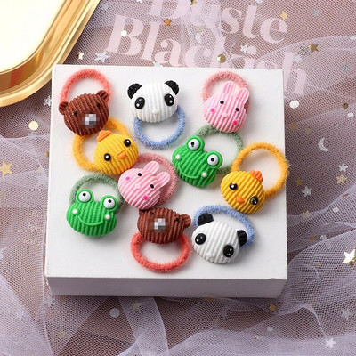 10 bucăți/set fete benzi drăguțe pentru păr, banda elastică de cauciuc, accesorii pentru păr pentru copii, animale din desene animate, bentiță, ornamente, cadou