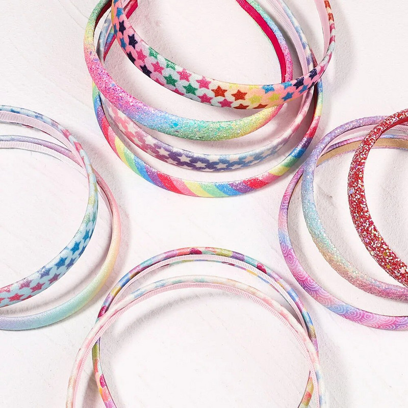 2022. gada modes meitenes mirdzoša galvas saite Jauka galvas saite matu lente gradienta varavīksnes mīlestības zvaigzne galvas saite Mermaid bērniem dāvanām matu aksesuāri