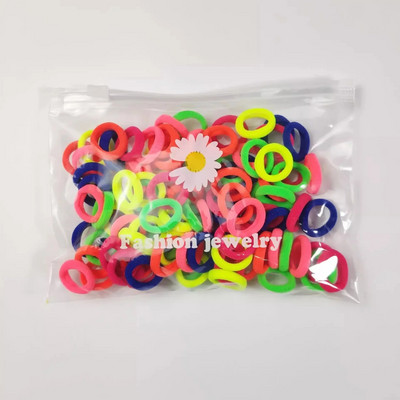 100/200/300 gab korejiešu INS stila krāsainas neilona elastīgās matu lentes zirgaste, turēt matu kaklasaites gumijas lentes Scrunchie matu aksesuāri