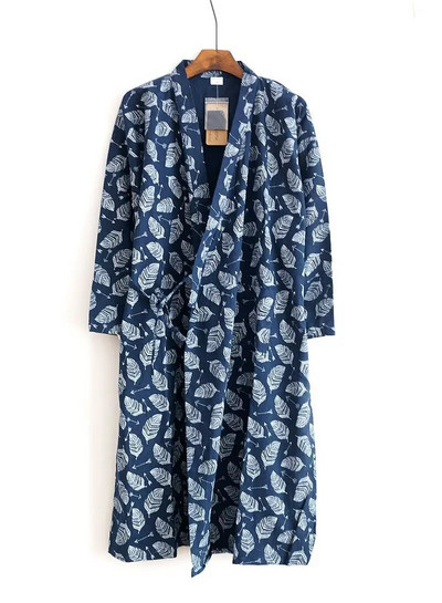 2024 Noua Robă de bumbac din tifon 100% bumbac pentru bărbați, pijamale japoneze Yukata, lejer, subțire, cu glugă, halat de baie, halat de baie