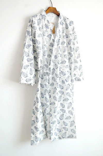 2024 Noua Robă de bumbac din tifon 100% bumbac pentru bărbați, pijamale japoneze Yukata, lejer, subțire, cu glugă, halat de baie, halat de baie