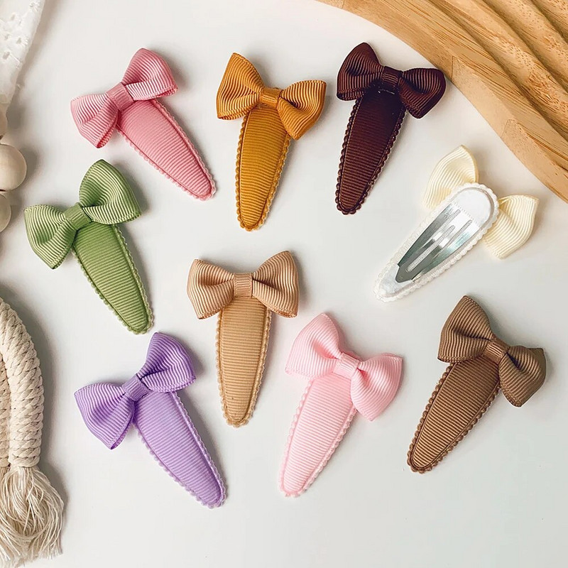 2Gb Bow Ziedi Matu sprādzes Meitenei Jauki Matu Lentes Bērniem Matu Aksesuāri Roku darbs Audums Galvassegas Matadatas Barrettes Galvassegas Dāvana