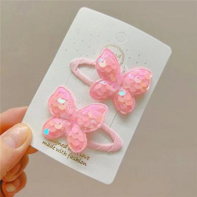 2GAB Princese Sequin Zivs svari Tauriņš Jauki Meiteņu Matadatas Bērnu Galvassegas Matu sprādzes Matu Spraudes Barrettes Matu Aksesuāri