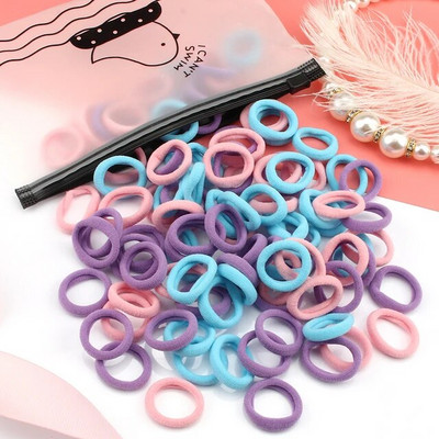 50/100 tk/komplekt Tüdrukute elastsed juuksepaelad Värvilised nailonist väikesed kummipaelad Laste hobusesabahoidja Juukselipsud Lastele Juuste aksessuaarid