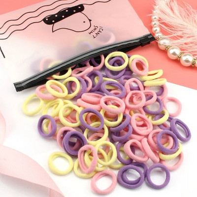 50/100 tk/komplekt Tüdrukute elastsed juuksepaelad Värvilised nailonist väikesed kummipaelad Laste hobusesabahoidja Juukselipsud Lastele Juuste aksessuaarid