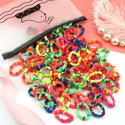 50/100 tk/komplekt Tüdrukute elastsed juuksepaelad Värvilised nailonist väikesed kummipaelad Laste hobusesabahoidja Juukselipsud Lastele Juuste aksessuaarid