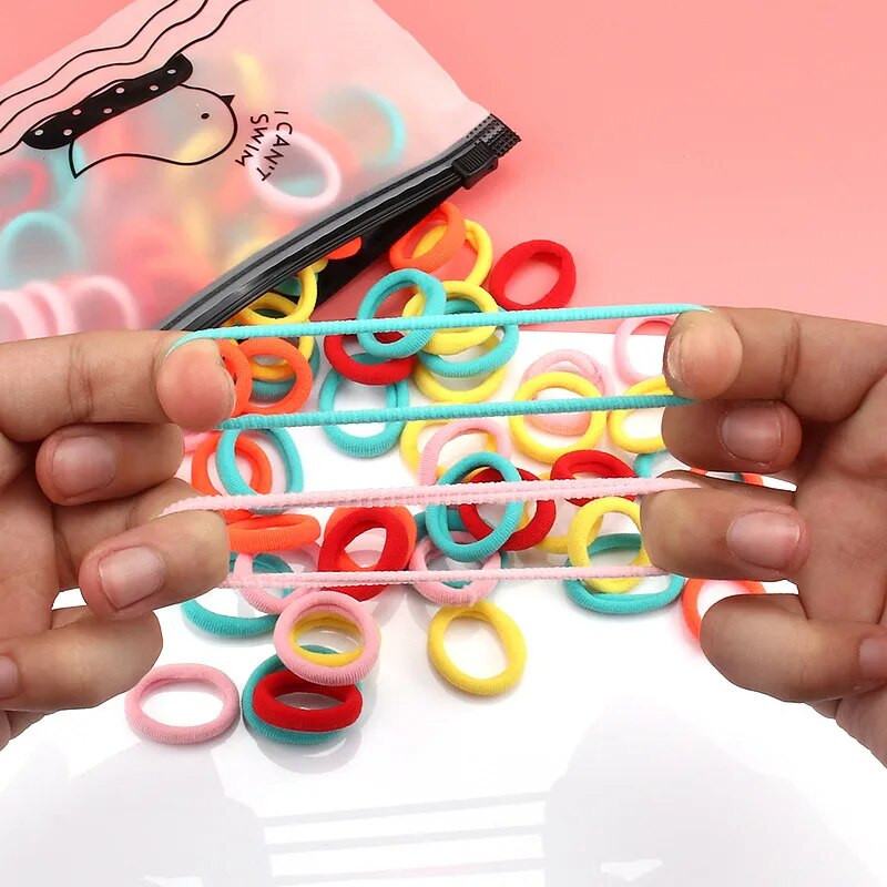 50/100 tk/komplekt Tüdrukute elastsed juuksepaelad Värvilised nailonist väikesed kummipaelad Laste hobusesabahoidja Juukselipsud Lastele Juuste aksessuaarid