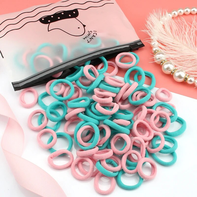 50/100 tk/komplekt Tüdrukute elastsed juuksepaelad Värvilised nailonist väikesed kummipaelad Laste hobusesabahoidja Juukselipsud Lastele Juuste aksessuaarid