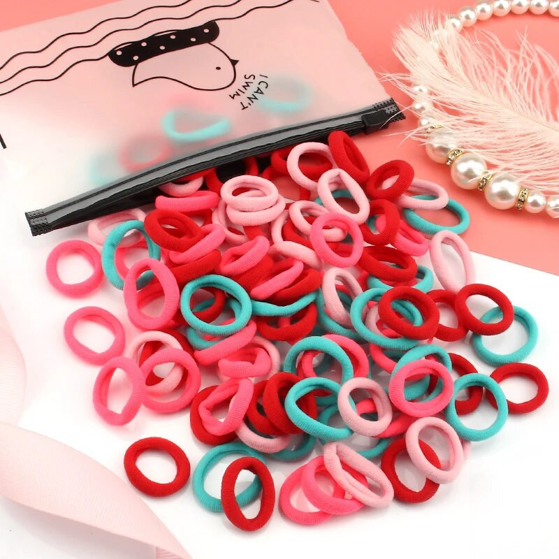 50/100 tk/komplekt Tüdrukute elastsed juuksepaelad Värvilised nailonist väikesed kummipaelad Laste hobusesabahoidja Juukselipsud Lastele Juuste aksessuaarid