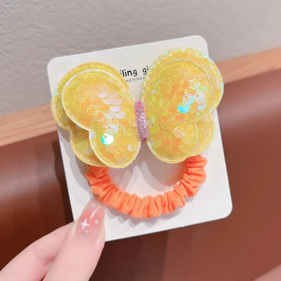 1 gab. Jauns jauks vizulis tauriņš meitenēm bērniem zirgaste elastīgās matu lentes bērniem matu saites Princeses matu aksesuāri mazuļu galvassegas