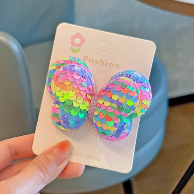 1 gab. Jauns jauks vizulis tauriņš meitenēm bērniem zirgaste elastīgās matu lentes bērniem matu saites Princeses matu aksesuāri mazuļu galvassegas