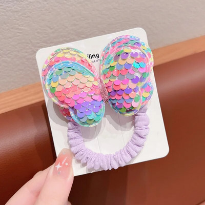 1 gab. Jauns jauks vizulis tauriņš meitenēm bērniem zirgaste elastīgās matu lentes bērniem matu saites Princeses matu aksesuāri mazuļu galvassegas