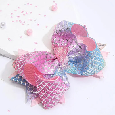 Sweet Mermaid Bows Matu sprādzes meitenēm Mirdzoši Bowknot Matu sprādzes Roku darbs Boutique Barrettes Galvassegas Matu Aksesuāri