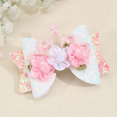 Sweet Mermaid Bows Matu sprādzes meitenēm Mirdzoši Bowknot Matu sprādzes Roku darbs Boutique Barrettes Galvassegas Matu Aksesuāri