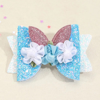 Sweet Mermaid Bows Matu sprādzes meitenēm Mirdzoši Bowknot Matu sprādzes Roku darbs Boutique Barrettes Galvassegas Matu Aksesuāri