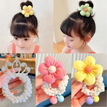 1 ΤΕΜ. Pearl Crown Princess Hair Ties Κορίτσι Μόδα Χαριτωμένα Παιδικά Ελαστικά Κορδόνια Μαλλιών Αξεσουάρ μαλλιών υπέροχο παιδικό δώρο